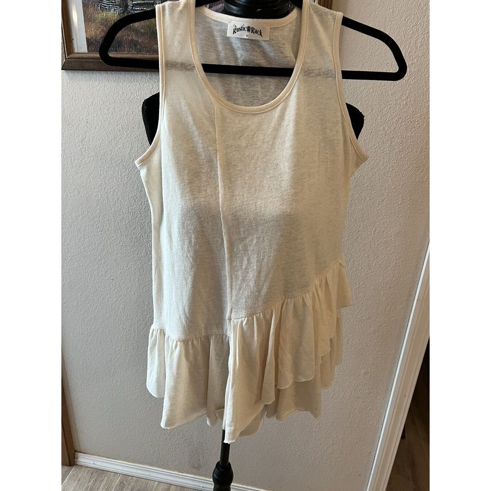 The Rustic Rack Off White Small Tank Top